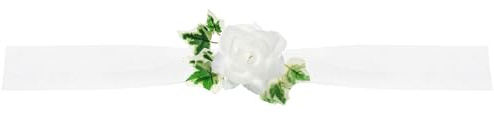 PartyDeco Tüll Girlande 170cm mit Kunstrosen - Rosengirlande als Autoschmuck für Hochzeit - Künstliche Rosen Blumengirlande für Hochzeitsauto Deko - Auto Hochzeitsschmuck & Hochzeitsdeko - Weiß