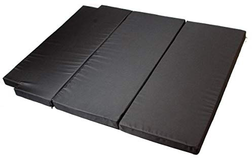 Premium sovdyna för Viano | hopfällbar madrass 185 x 144 x 6 cm, svart | vikbar madrass för buss, vikbar madrass camping