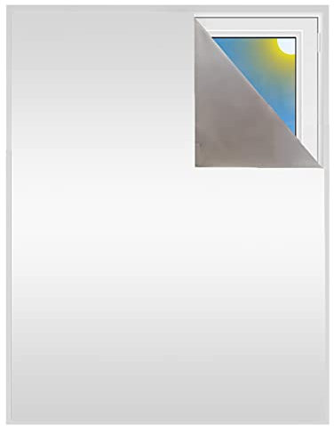 Tissu occultant vendu au mètre | Protection contre la chaleur ou le froid | Protection solaire 100% occultant | Film avec revêtement thermique pour toutes les fenêtres (blanc perle, tissu uniquement)