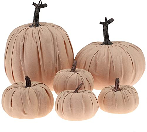 Kepfire 6 Pcs Der Herbst Herbst Ernte Künstlich Kürbis Dekoration Gefälscht Leinen Stoff Simulation Cushaw Dekorieren Heim Party