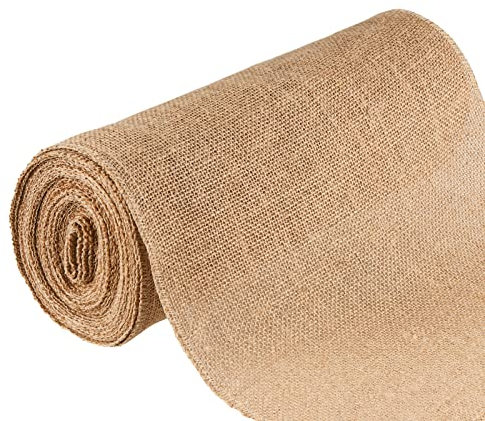 JOIKIT 30 cm x 10 m Natural Hessian Roll, Hessian Fabric Roll, Woven Natural Jute Fabric Burlap Table Runner Upholstery Cloth Supplies for Arts and Crafts, Decorative Collages, Models Building