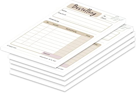 PRICARO Bestellannahmeblock Blätter, A6, 5 Stück