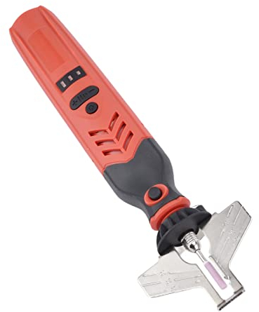 CHICIRIS Kettensäge Schärfgerät, Akku Kettenschärfgerät Kit, Mini Kettensäge Schärf Kit, DC3.6V Hand Kettensägen Schärfgerät Kit Rotes Kettensägen Schärf Werkzeug Set