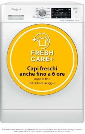 Whirlpool Lavasciuga FRESHCARE 10+7 Kg E 60 cm Centrifuga 1600 giri Vapore FFWDD 107625 WBS IT, Bianco