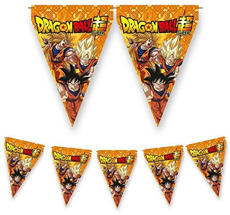 CONVER PARTY, BANDERIN DRAGON BALL, Banderines fiesta, Guirnalda de Banderines, Decoración cumpleaños
