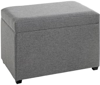 HAKU Sitztruhe anthrazit, MDF, Textilgewebe - Maße: B 58 cm x H 42 cm x T 39 cm, Style: Art Deco