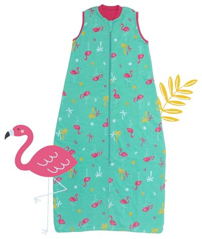 Slumbersac Schlafsack Kinder 150cm Flamingo, 1.0Tog, organischer Algodon, leicht für Sommer