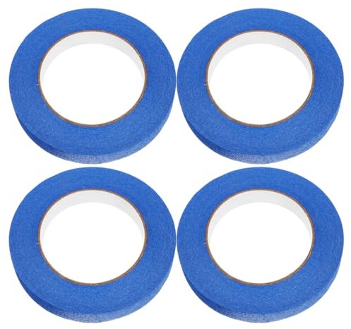 SOLUSTRE 4rolls Car Masking Tape Low Tack Automotive Paint Masking Tape Painters for Car Edges Trim