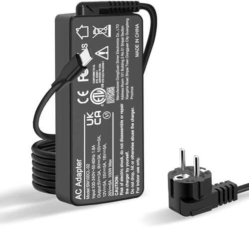 ATTNINE Chargeur USB C 100W, Adaptateur Alimentation Type C pour MacBook Pro/Air, Lenovo Thinkpad, Dell Latitude, HP Chromebook, ASUS Acer Huawei Xiaomi Samsung Notebook, 100W PC Ordinateur Portable