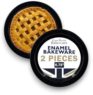Samuel Groves 6.75 Enamel Deep Round Pie Dish, Vintage Design, Suitable for Oven & Stove, Diswasher Safe, Oven Tray, Pie Tin UK Made