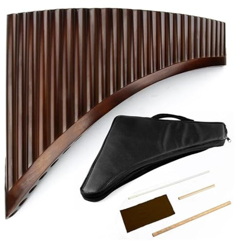 Panflöte aus Bambus 25 Pfeifen G-Tonart Panflöte Panflöten Holzblasinstrument Traditionelles chinesisches Musikinstrument Bambus-Panflöte(SMALL-RIGHT-G)