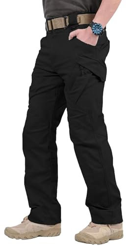 DUOLUVA Pantalon Tactique Homme Militaire Pant's Mens Cargo Treillis (X9) Noir M