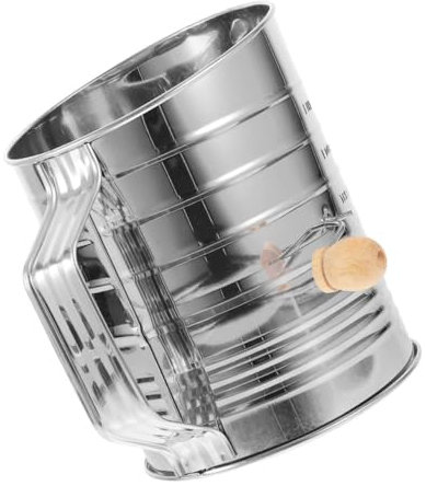 COLLBATH Stainless Steel Flour Sifter Cup Rotary Hand Sifter Fine Mesh Screen for Baking