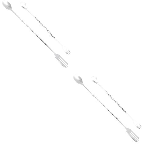 Cabilock 8pcs Bar Equipment Ice Tongs Cocktail Spoon Stirrer Swizzle Stick Wine Stirring Rod