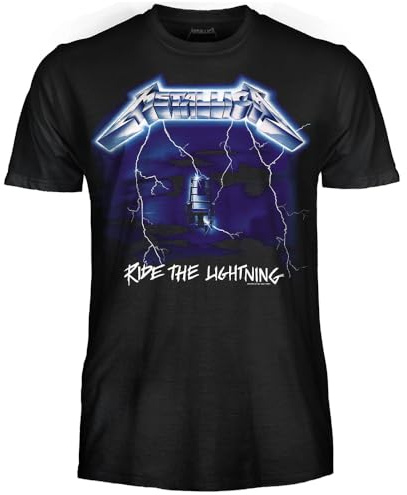 Metallica Ride The Lightning T-shirt. Officiell Rock T-shirt. Heavy Metal Band Unisex Tröja Vuxen Pojke., Ride the Lightning, L