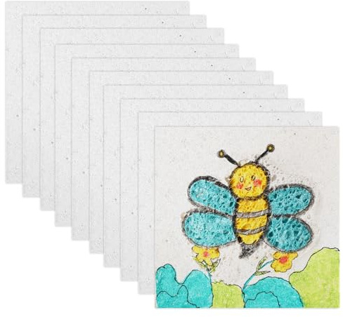 10pz Carta con Texture in Schiuma, Carta da Pittura con Texture in Schiuma Quadrata Carta con Texture in Schiuma Magica per Arte Fai Da Te Forniture per l'Artigianato dei Bambini