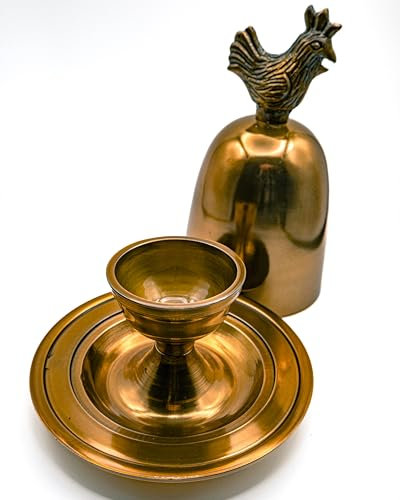 LivuX Huevera grande con forma de gallo, diseño de aluminio con aleación de bronce, altura 16 cm, ancho 12 cm, elemento decorativo elegante y práctico para cocina y mesa de comedor 1035