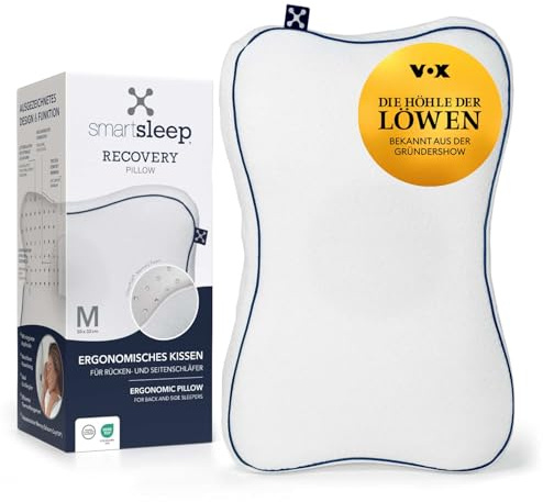 smartsleep® Nackenkissen Recovery Pillow – Ergonomisches Memory Foam Kopfkissen mit Kopfmulde, HWS-stützend für Rücken- & Seitenschläfer (Weich, 1)