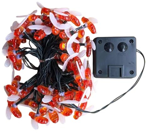 Luci a corda, luci decorative a per il giardino, illuminazione impermeabile con bagliore caldo, feste compatte decorazioni per matrimonio, percorso, campeggio, patio, cortile e Natale, 16,4 piedi