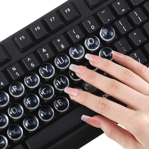 PEOVLVN 72 Pcs Raised Keyboard for Long Nails, Clear Silicone Keyboard Stickers for Long Nails Keyboard Cover Nail Art Typing Sticker for Laptop Desktop Pc Calculator Typing Gaming