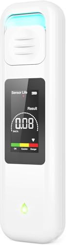 Uffylle Alkoholtester, 2026 Berührungsloses Alkoholmessgerät ohne Mundkontakt, Polizeigenauer Alkoholmessgerät & Mini Alkomat mit Hygienischem Design für Auto und Zuhause, Weiß