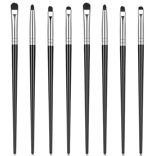 8Pcs Eye Makeup Brush Sets,Mini Smudge Brush for Eyeliner, Eyeshadow Brushes Eyeliner Smudger Tool Ultra Thin Precision Eyeshadow Brushes for Powder Gel Cream Professional Beauty Cosmetic Tool