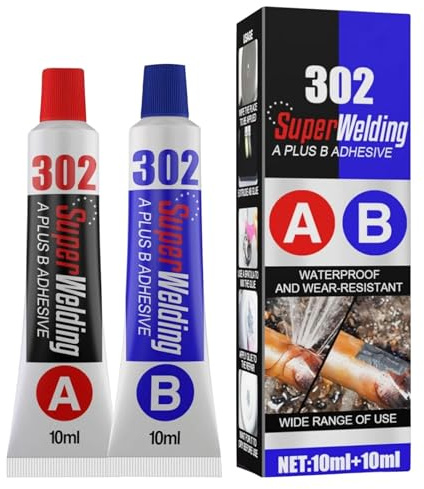 LANEPORD Strong AB Liquid Metal Weld Paste - 20ML Industrial Epoxy Glue, Heat & Chemical Resistant, Waterproof Super Cement for Stainless Steel & Metal Bonding, All Purpose Repair Adhesive