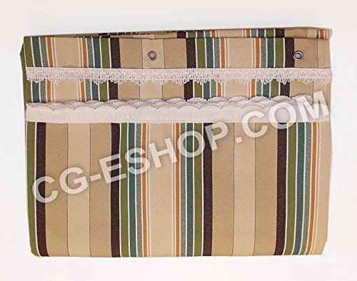 Tenda da Sole da sormonto Balcone Italiana Rigata Panna Verde cm 140x250