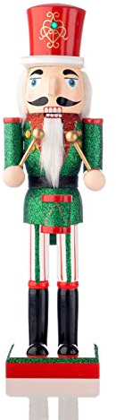 Nataland Schiaccianoci Soldato In Legno Dipinto A Mano 36 Cm, Perfetto Come Decorazione Natalizia, Come Regalo e Da Collezione (36 Cm, Rudolf)