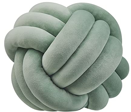 Knotenkissen Samtstoff grün rund 30 x 30 cm modern dekorativ Malni