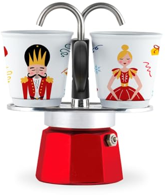 Bialetti Cascanueces, Moka Mini Express con 2 tazas, Porcelana
