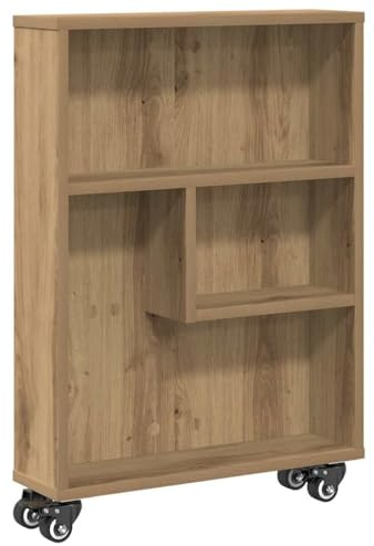 vidaXL Carrito de almacenaje Estrecho Madera Roble artisian 48x13x68cm