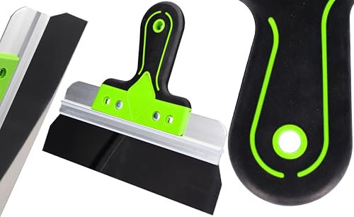 ToolSpace Spatule de Surface en Acier Inoxydable 250 x 60 mm Couteau à Enduire Taloche Enduit Spatule de Façade Lissage avec Support en Aluminium Spatule Large Couteau Finition D'enduits Béton Murs