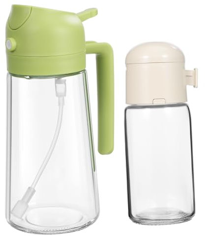 OFFSCH 1satz Ölspender Und Präziser Salzstreuer Glas Ölsprüher Und Salzbehälter Für Gesundes Kochen Einfach Nachzufüllen Reinigen Elegantes Design Für Küche Und Grill