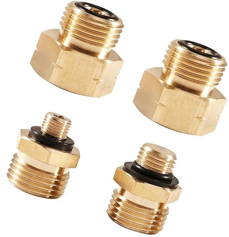 Docache 4 Piezas Kit de Adaptadores para Botellas de Gas, Adaptador de latón para Botellas de Gas en Europa, para llenar Botellas de Gas alemanas en el Extranjero, Compacto y fácil de Transportar (B)