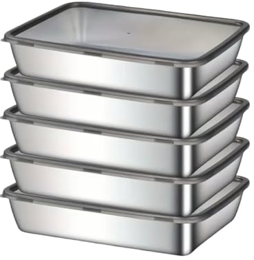 Premium Stainless Steel Food Storage Containers with Lids, 5-Piece Set, Stackable Kitchen Organization System