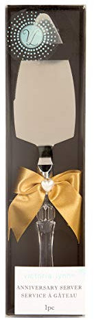 Darice Victoria Lynn 50th Anniversary Cake Server - Gold Bow