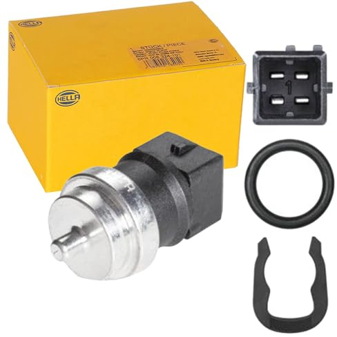 HELLA 6PT 009 309-551 Sensor, temperatura del refrigerante - 4polos - con material de montaje añadido
