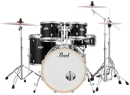 Pearl EXX725/C 5-Piece Export Standard Drum Set with Hardware - Jet Black