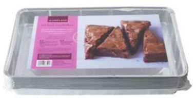 lakeland 10 Foil Tray Bake Baking Trays – 32cm x 19cm Handy for Cakes & Roasting Veg
