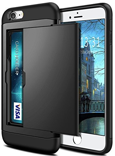 Coolden for iPhone SE 2022 Case iPhone SE 2020 Case Wallet Shockproof Hard Back Soft Bumper Heavy Duty Protective Phone Cases Card Holder Slot Cover for iPhone 7/8/SE 2020/SE 2022-Black