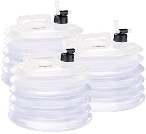 Semptec Urban Survival Technology Camping-Kanister faltbar: Faltbare Wasserkanister mit Zapfhahn, 10 l, rund, 3er-Set (Wasserkanister lebensmittelecht, Trinkwasser Campingbehälter)