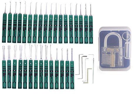 Juego de ganzúas, con cerradura transparente de práctica, de TPM