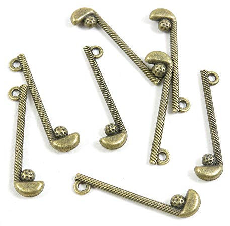 G2FC0W Schmuckanhänger in Antik-Bronzefarben, Golfschläger, zum Basteln und Basteln antique bronze
