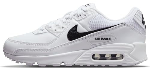 NIKE Damen Air Max 90 Sneaker, White Black White, 38 EU