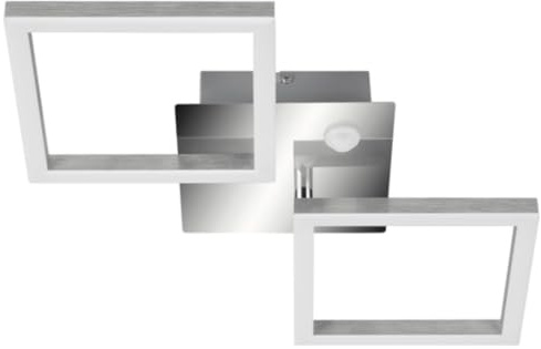 TELEFUNKEN - LED Deckenleuchte, inkl. Bewegungsmelder, Deckenlampe mit Dauerlichtfunktion, warmweiße Lichtfarbe, 12 Watt, 1.200 Lumen, Chrom/Aluminiumfarbig, 470x226x74mm (LxBxH), 318508TF