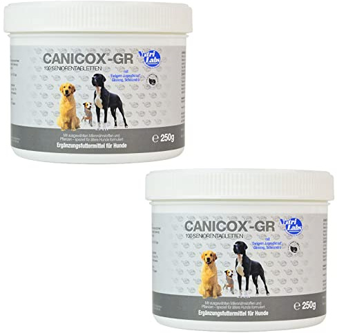 NutriLabs Canicox GR - Ergänzungsfuttermittel für ältere Hunde - Doppelpack - 2 x 100 Tabletten