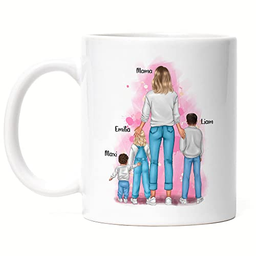 Kiddle-Design Mutter Kind Tasse Personalisiert Muttertagsgeschenk Name Mama Kinder Tochter Sohn Baby Geschenk Mütter Muttertag