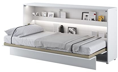 Arthauss Furniture Modern Horizontal Wall Bed Concept with storage in White Matt 90cm sold by Arthauss, (BED CONCEPT BC-06 WM)