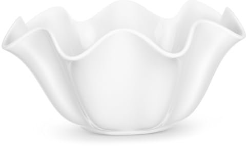BESTonZON Ciotola in Ceramica Bianca Ciotola Decorativa Per Insalate e Zuppe Congee e Noodles Instantanei Utensile Da Cucina Multiuso